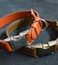 Handmade Leather Dog Collar, Quick Release, Grain-Finished Leather Inside and Ou