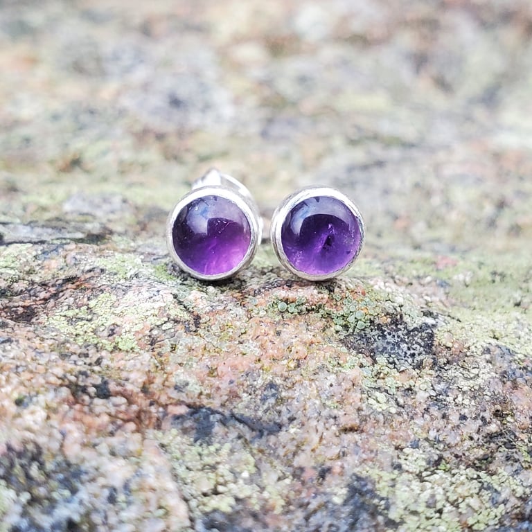 Amethyst Stud Earrings 5mm