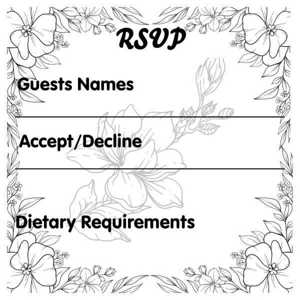 Monochrome Bloom Signature Collection Bundle Invite, RSVP