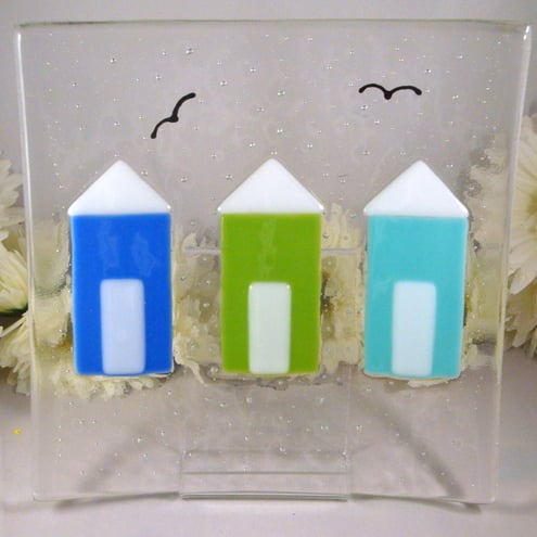 SOLD-Glass Beach Huts Bowl