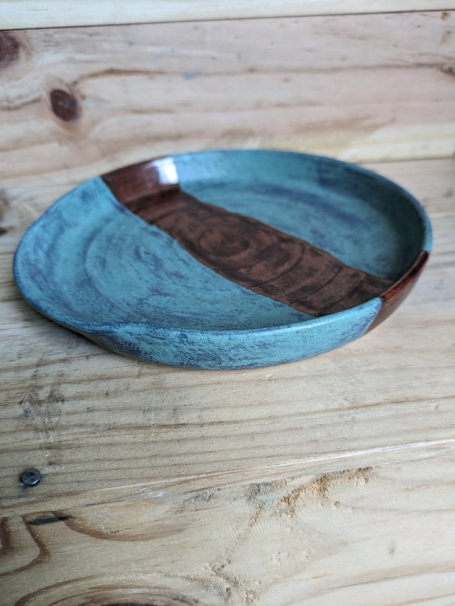 Large spoon rest (matte green & copper)