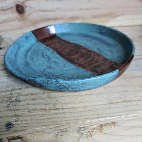 Large spoon rest (matte green & copper)