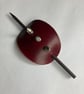 Red Leather Hair Stick Barrette - 3 Spikes  (FREE SHIPPING)