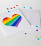Rainbow heart blank or Valentines card with smiley face - Image 3