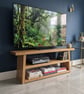 Handmade Rustic Solid Wood TV Stand - Angled Console Table - Reclaimed Timber - Image 1
