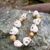 Skull Bracelet with Sterling Silver Clasp