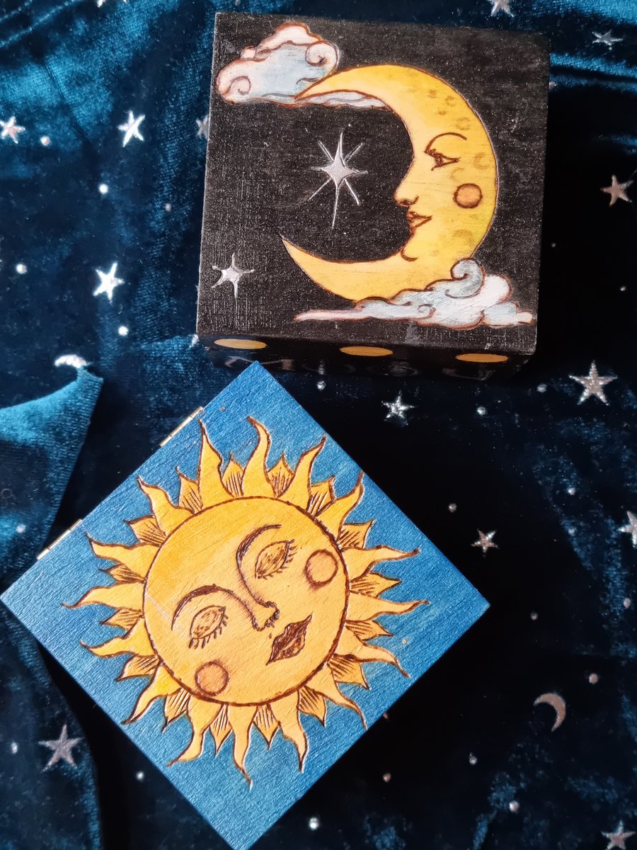 Sun and Moon Trinket Boxes
