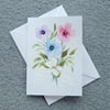 original art hand painted floral blank greetings card ( ref F 99 )