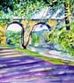 Towpath Along The River Goyt Original Landscape Impressionist Watercolour Art