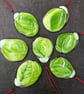 Fused Glass Sprout Christmas Three Decoration - green and white - Image 2