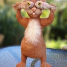 Cat Fish - large needlefelted wool sculpture 45cm by Furzie