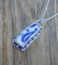 Silver Thames pottery bezel set pendant, boho, hippy, necklace - Image 2