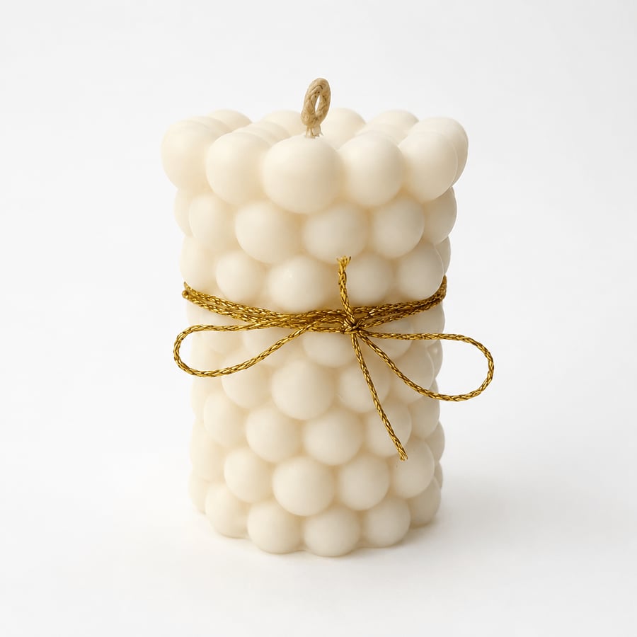Pearl Sculptural Soy Candle - Modern Pillar Candle - Luxury Home Decor