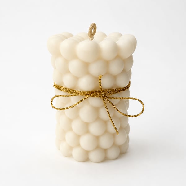 Pearl Sculptural Soy Candle - Modern Pillar Candle - Luxury Home Decor