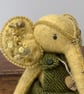 Elephant, hand sewn and dressed embroidered elephant, collectable artist bear - Image 7