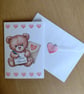 Personalised Teddy Bear Notelets x 6 with envelopes and heart stickers