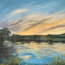 Angel Sunrise Framed Original signed Pastel Painting 