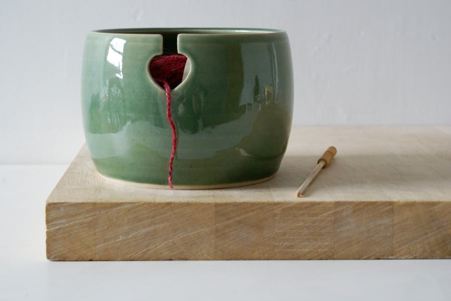Made to Order - The love heart yarn bowl, hand thrown pottery yarn bowl