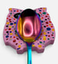 Pink Owl Teaspoon Rest, Colourful Handmade Clay Spoon Holder - Image 5