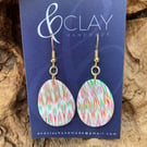 Colourful Patterned Polymer Clay Easter Egg Earrings