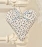 BLUE  FLOWERS FABRIC HEART DECORATION