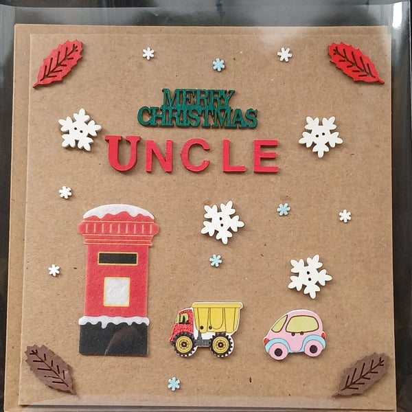 Handmade,  uncle Christmas card 