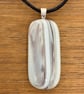 Streaky Cream and Brown Fused Glass Pendant