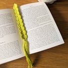 Crochet bookmark - apple green