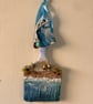 On The Beach"  Mixed Media Miniature Diorama on Vintage Paintbrush, Coastal 