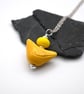 yellow ceramic bird pendant necklace
