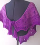 Handspun Knitted Shawl, Scarf or Wrap, Gradient Pink & Purple Pure Merino Wool  - Image 6