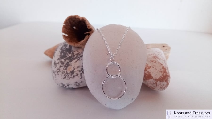 Sterling Silver Three Hoop Necklace