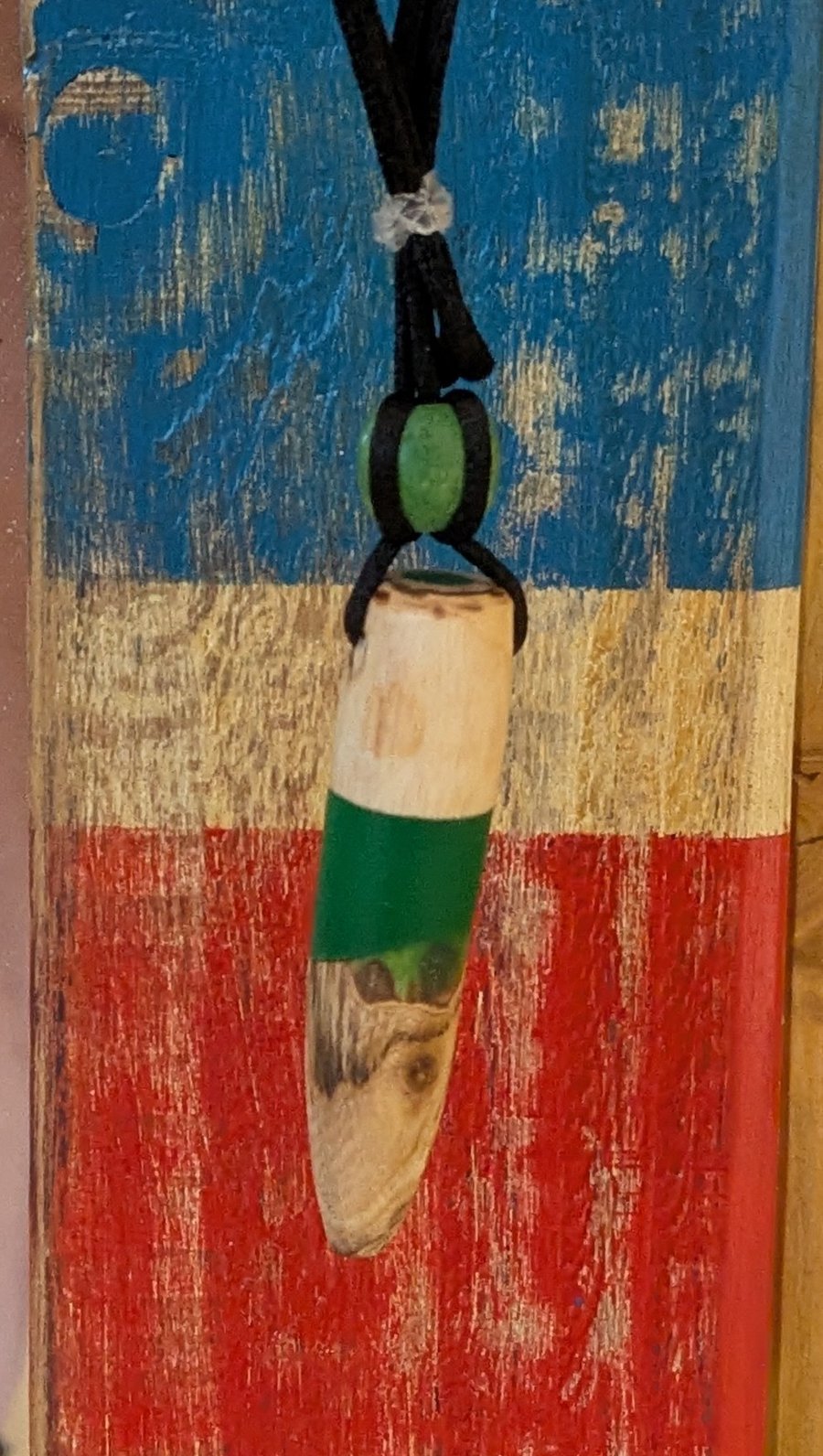 Wooden Pendant Jewellery Green Dragon Tooth