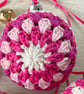 Crochet Christmas Baubles Set of 6 - Shades of Pink and White - Tree Decorations - Image 7