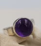 Chunky Amethyst Cabochon Sterling Silver Ring - Image 9