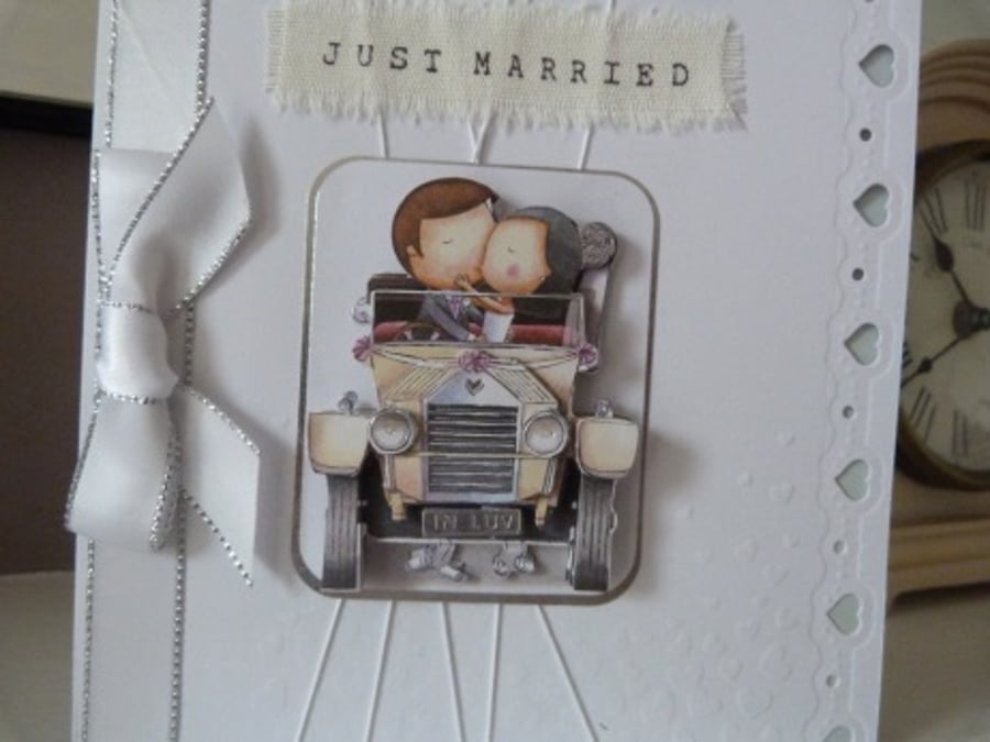 Just Married Wedding Car Card