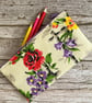 Pencil Case made from Rare 1940s Vintage Barkcloth Fabric, Lilac - Image 2