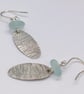 Sterling silver seaglass earrings textured sea ripples