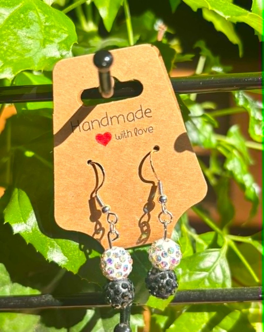 Handmade Silver-Plated Hook Earrings with Bobbly Bead Dangles