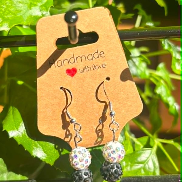 Handmade Silver-Plated Hook Earrings with Bobbly Bead Dangles