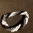 Black,white and sliver beaded bracelet 