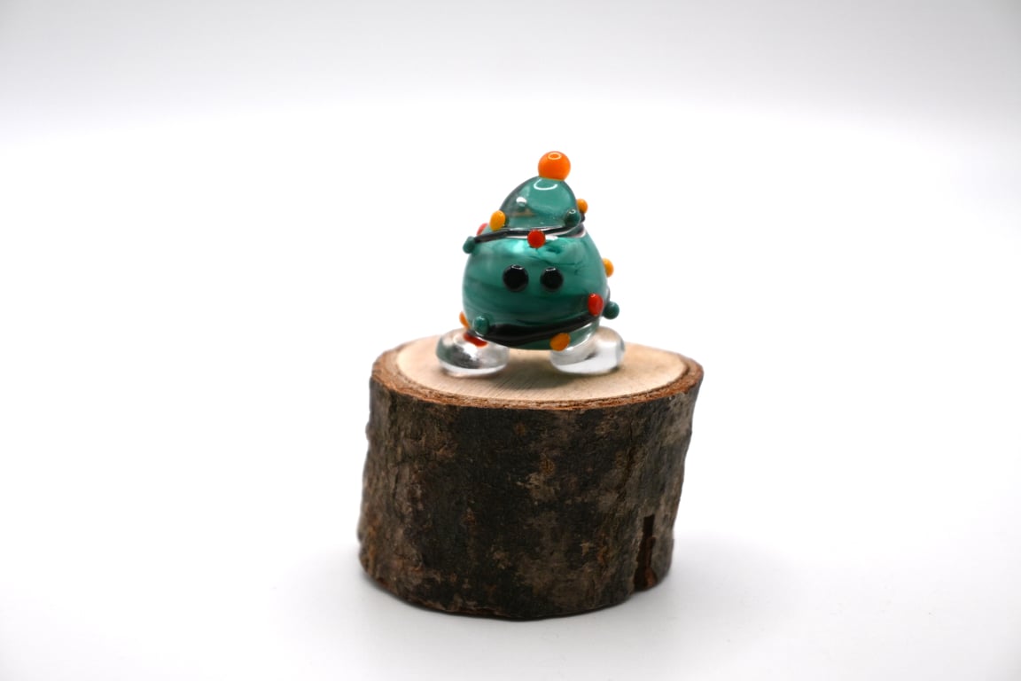 small glass christmas tree wisp figure