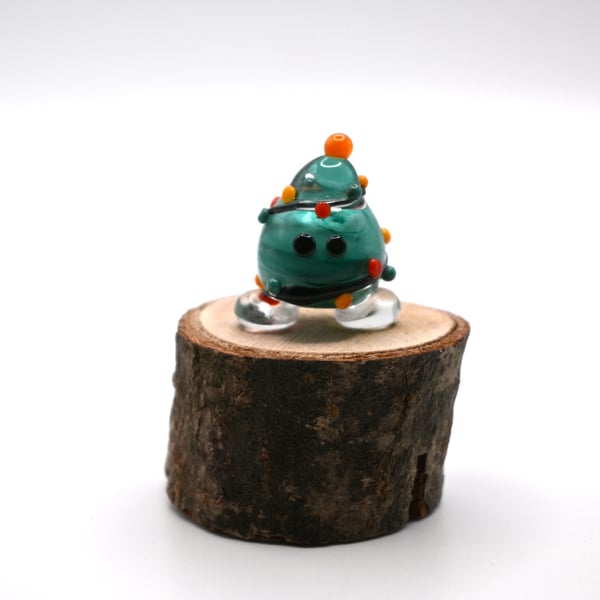 small glass christmas tree wisp figure