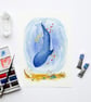 A Whale Called Wilbur - Illustrated Art Print by Lizzie Martell - Image 3