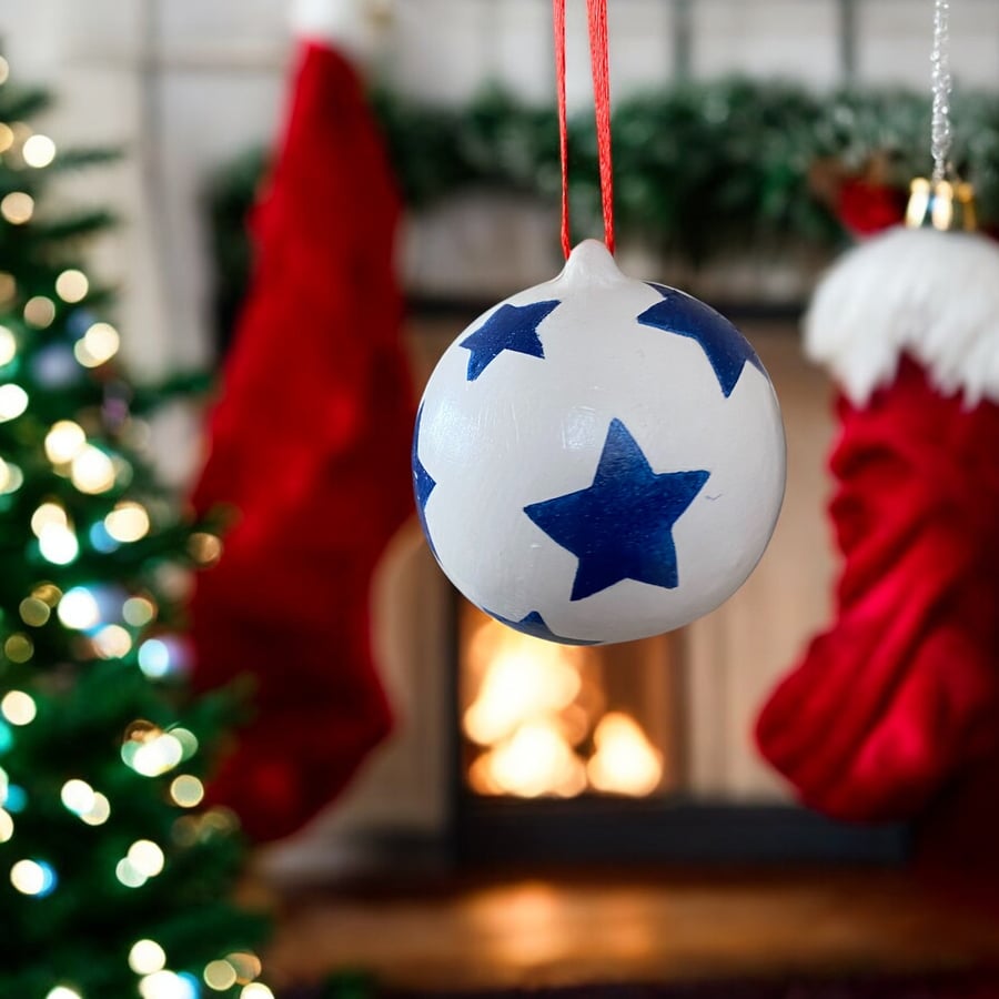 Christmas bauble, Emma Bridgewater inspired ceramic bauble