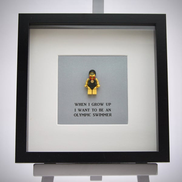 When I grow up I want to be An Olympic swimmer mini Figure frame