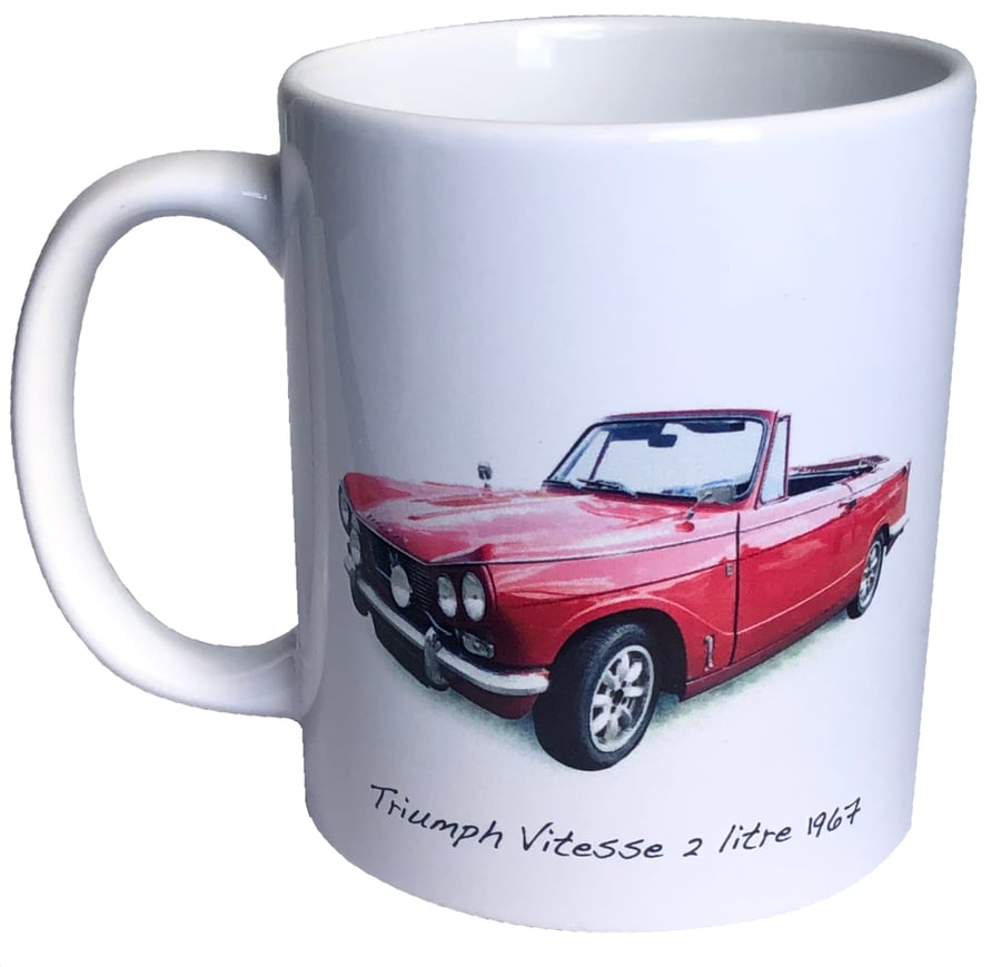 Triumph Vitesse Convertible 1967 - 11oz Ceramic Mug - British Classic Car