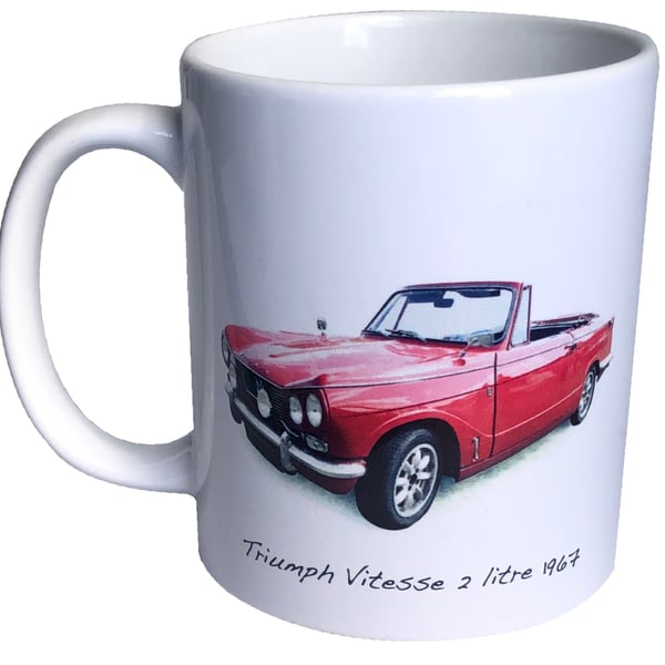 Triumph Vitesse Convertible 1967 - 11oz Ceramic Mug - British Classic Car
