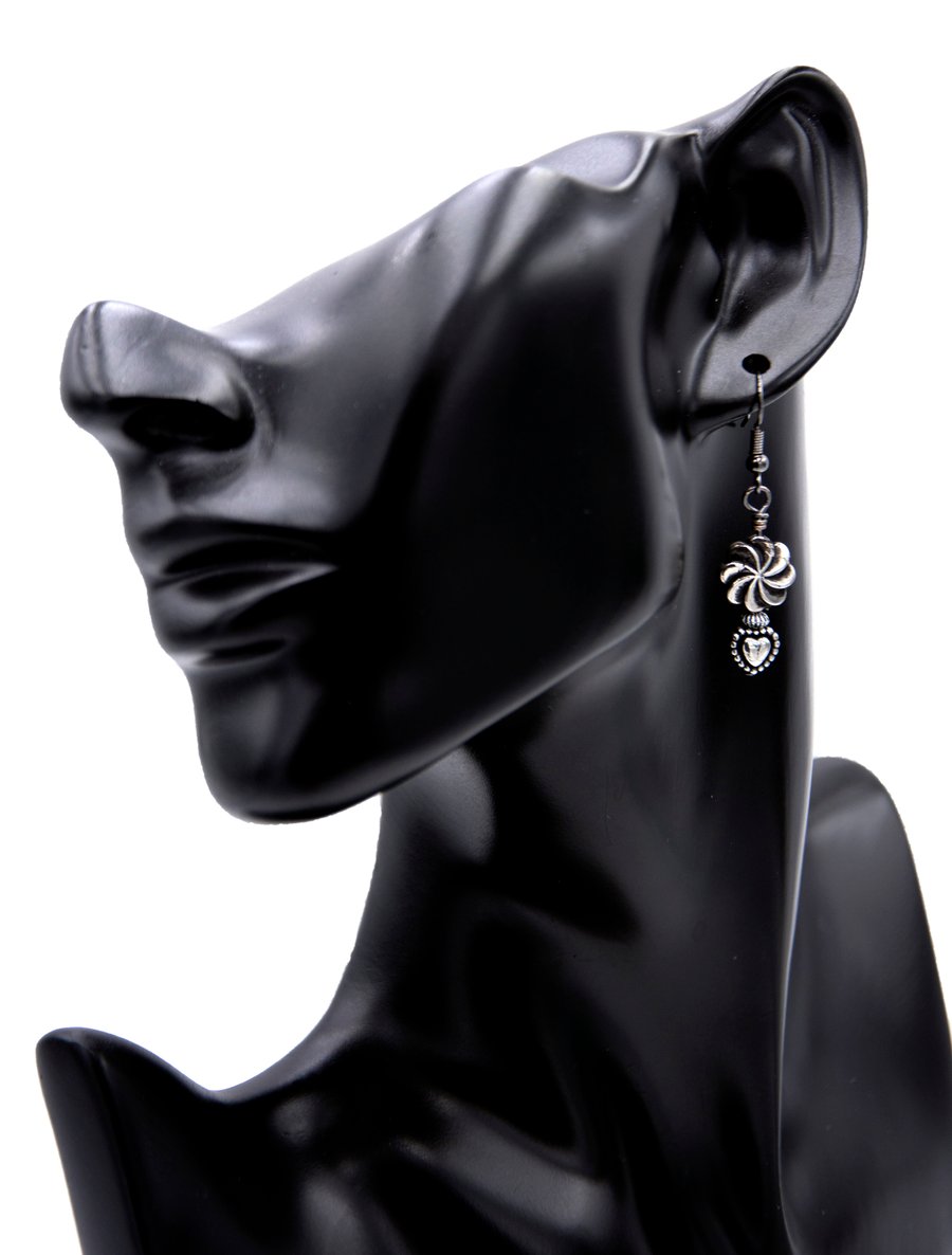 Heart earrings, costme jewellery