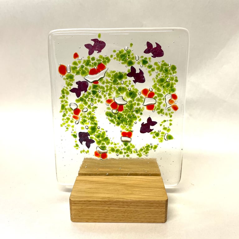 Copper fish glass suncatcher